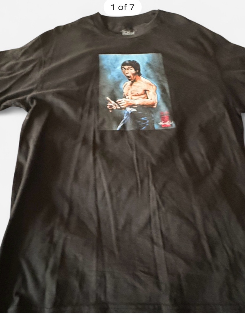 DGK Black Tee with Blue Background Bruce Lee Graphic